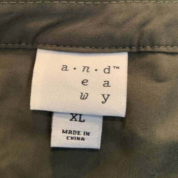 A New Day XL Button Down Polyester Blend Front Tie  Long Sleeve Shirt Blouse - Picture 4 of 5